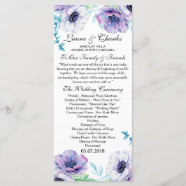 Programa de Casamento Russo Flor de Aquarela Anêmo