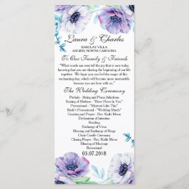 Programa de Casamento Russo Flor de Aquarela Anêmo