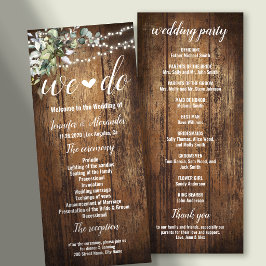 Programa de Casamento Rústico com Verduras Eucalip