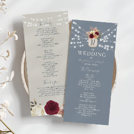Programa de Casamento Rustico Floral Azul Empoeira