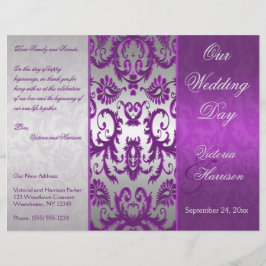 Programa de Casamento Silver and Purple Damask II