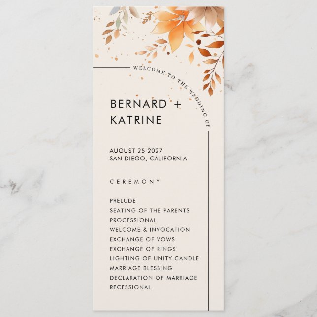 Programa de Casamento Simples (Frente)