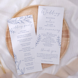 Programa de Casamento Simples com Flores de Vinca