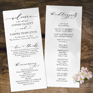 Programa de Casamento Simples de Letras de Script
