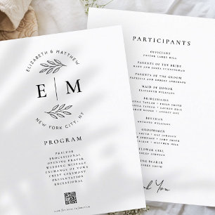 Programa de Casamento Simples Elegante Moderno Min