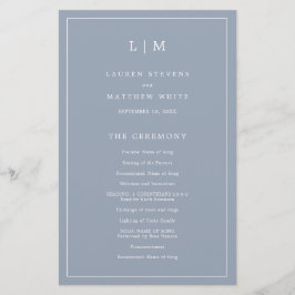 Programa de Casamento Simples Elegante Monograma A
