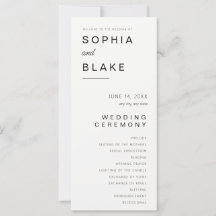 Programa de Casamento Simples Minimalista Branco E