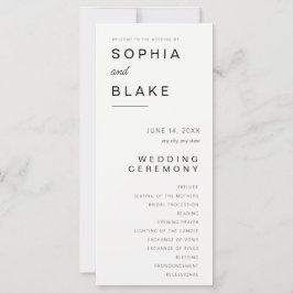 Programa de Casamento Simples Minimalista Branco E