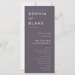 Programa de Casamento Simples Minimalista Cinza Fu