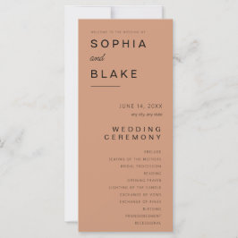 Programa de Casamento Simples Minimalista em Bronz