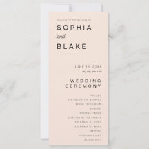 Programa de Casamento Simples Minimalista Rosa Cre