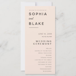 Programa de Casamento Simples Minimalista Rosa Cre