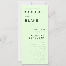 Programa de Casamento Simples Minimalista Verde Cl