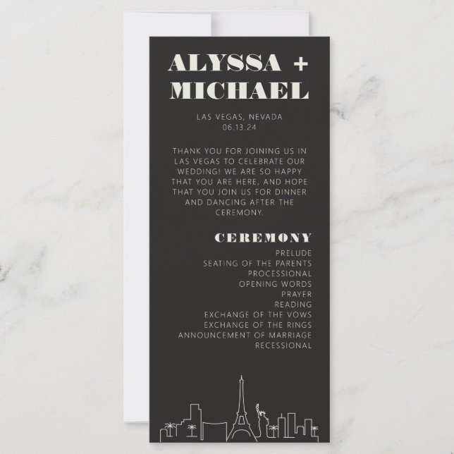 Programa de Casamento Skyline em Las Vegas (Frente)