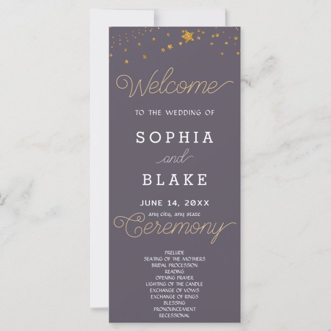 Programa de Casamento Smoke Gray Estrelas Celestia (Frente)