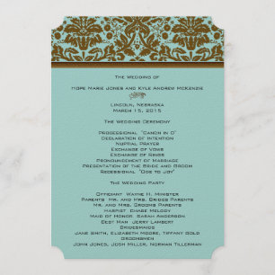 Programa de Casamento tema damasco Brown
