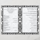Programa de Casamento tema damasco preto e branco (Verso)