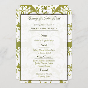 Programa de Casamento tema damasco Verde