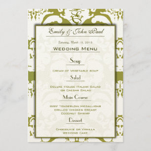Programa de Casamento tema damasco Verde