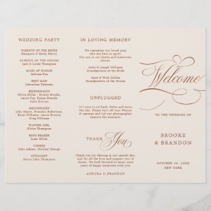 Programa de Casamento Terracotta Boho da Caligrafi