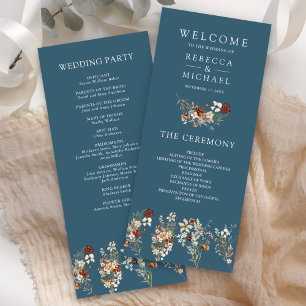 Programa de Casamento Terracotta Wildflower Azul E