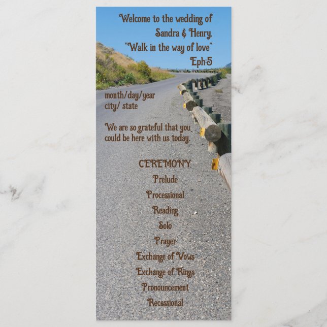 Programa de Casamento Terrestre de Girassol (Frente)