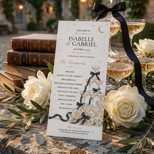 Programa de Casamento Torre de Champanhe com Laço  (Criador carregado)