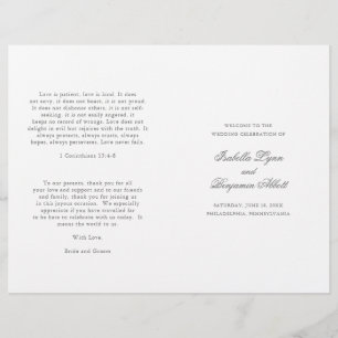 Programa de Casamento Tradicional Cinza Formal Ele