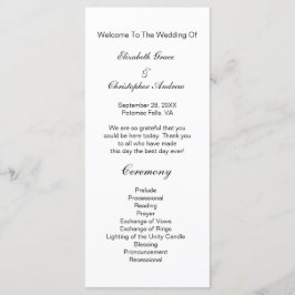 Programa de Casamento Tradicional Clássico Preto e