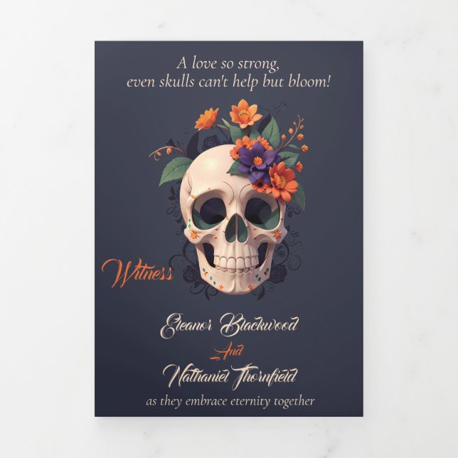 Programa de casamento trifold completo em Elegant  (Cobrir)