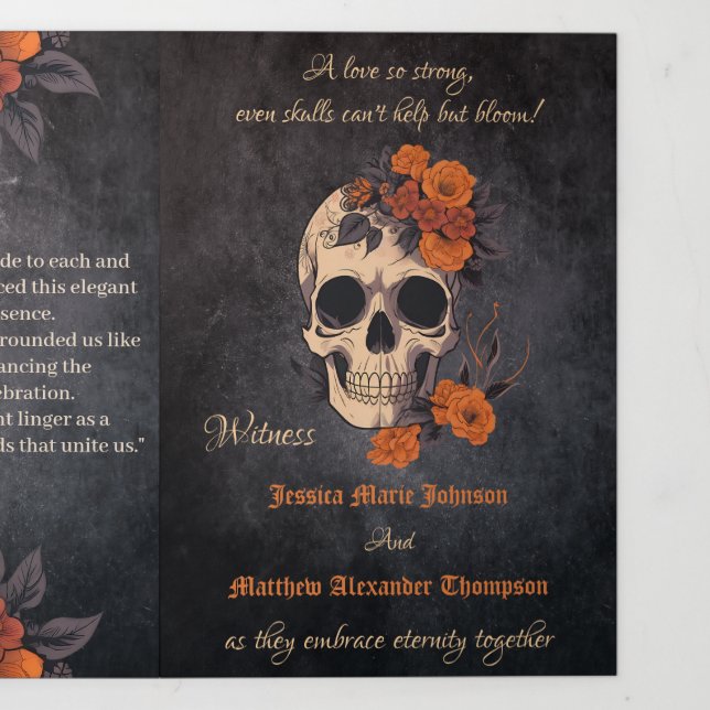 Programa de casamento trifold completo Flor de Lar (Cobrir)