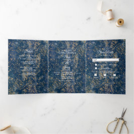 Programa de Casamento Trifold Moderno com Salpicos
