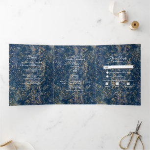 Programa de Casamento Trifold Moderno com Salpicos