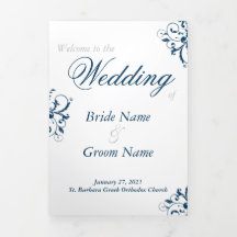 Programa de Casamento Trifold Ortodoxo Grego