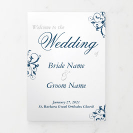 Programa de Casamento Trifold Ortodoxo Grego