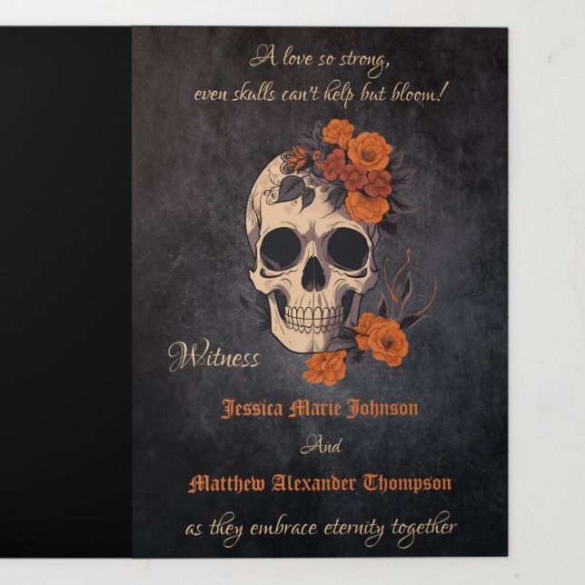 Programa de Casamento Tripartido de Flor Laranja C (Cobrir)