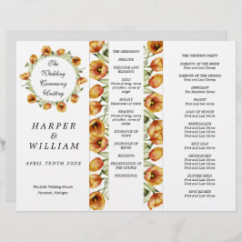 programa de casamento triplo de tulipas aquáticas