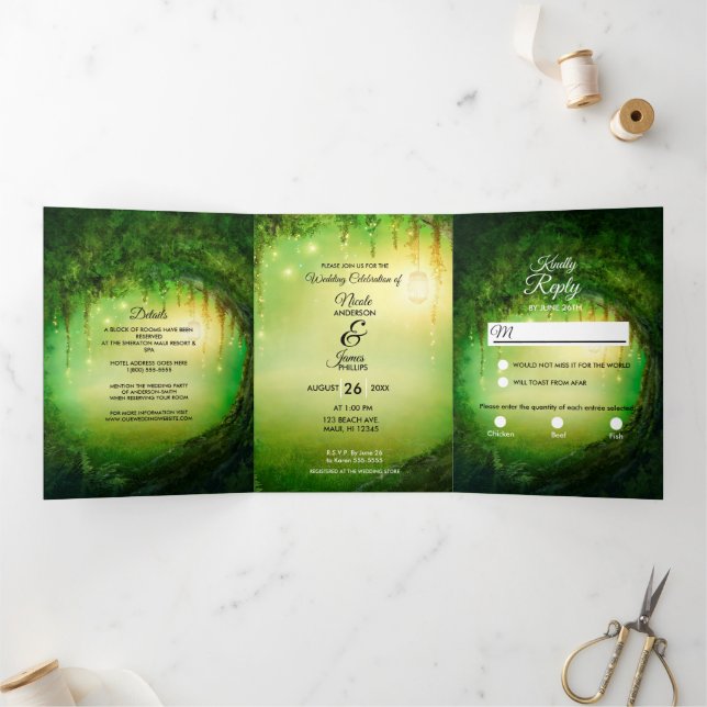 Programa de Casamento Triptico Enchanted Forest Wo (Dentro)