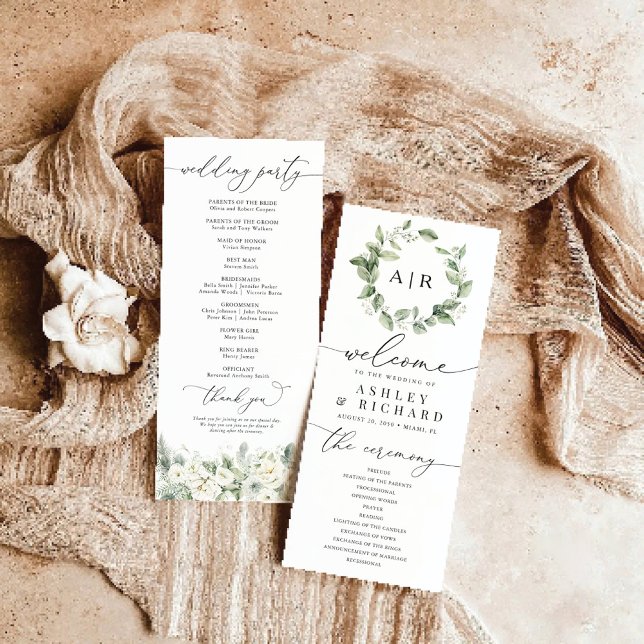 Programa de Casamento Verde Dusty Sage (Criador carregado)