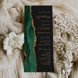 Programa de Casamento Verde Esmeralda Ágata Dourad