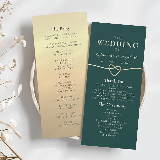 Programa de Casamento Verde Esmeralda Simples (Criador carregado)