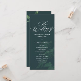 Programa de Casamento Verde Minimalista e Elegante
