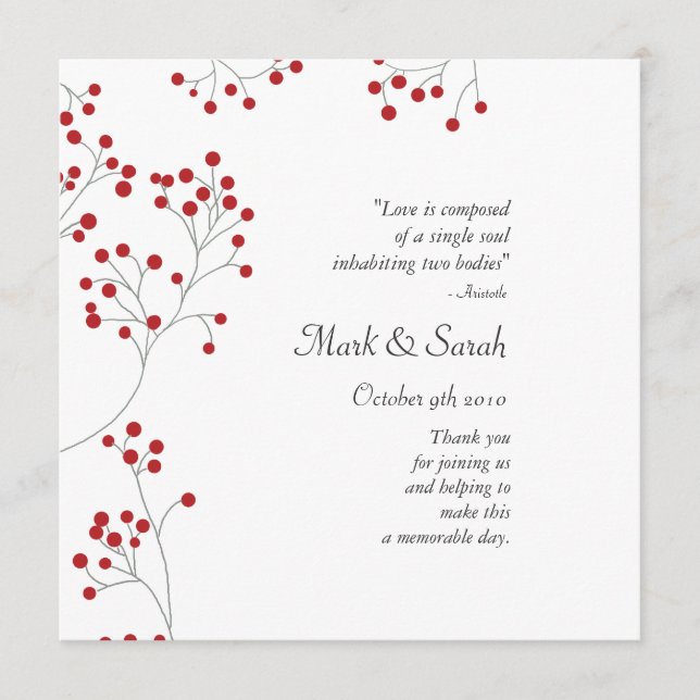 Programa de Casamento Vermelho de Berries de inver (Frente)