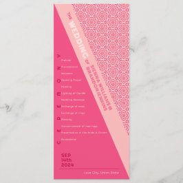 Programa de Casamento Vermelho de Rosas Geométrico