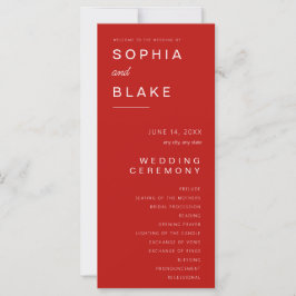 Programa de Casamento Vermelho Escarlate Minimalis