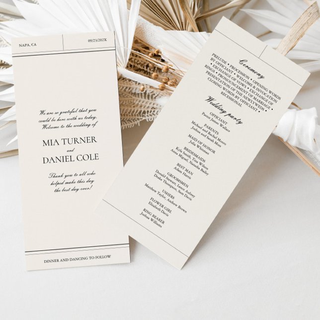 Programa de Casamento vintage Elegante Clássico pa (Classic Elegant Light Gray Vintage Wedding Program)