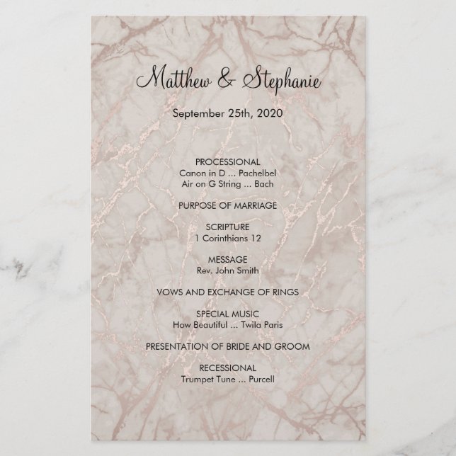 Programa de casamento vintage elegante Flyer de 5, (Frente)