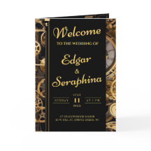 Programa de Casamento vintage Steampunk Extravagan