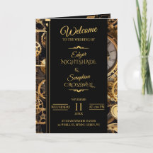 Programa de Casamento vintage Steampunk Extravagan