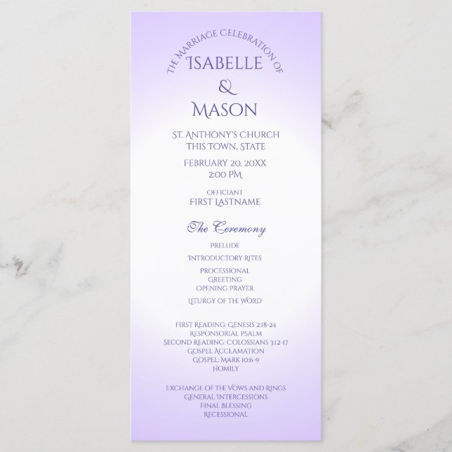 Programa de Casamento Violeta Roxo (Frente)